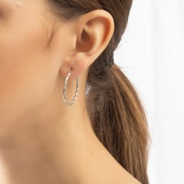 γυναικεία ασημένια σκουλαρίκια κρίκοι μεσαίοι SK21200299(a)