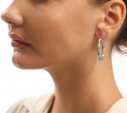 γυναικεία ασημένια σκουλαρίκια κρίκοι SK21200012(a)