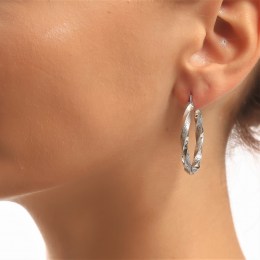 γυναικεία ασημένια σκουλαρίκια κρίκοι SK21200012(b)