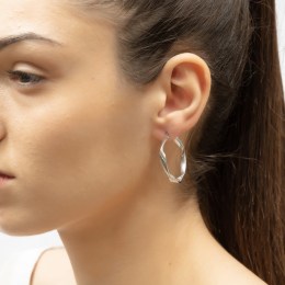 γυναικεία ασημένια σκουλαρίκια κρίκοι SK21200198(a)