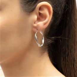 γυναικεία ασημένια σκουλαρίκια κρίκοι SK21200198(b)
