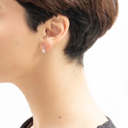γυναικεία ασημένια σκουλαρίκια λευκά ζιργκόν SK21200344(α)