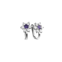 γυναικεία ασημένια σκουλαρίκια λουλούδι SK21200250