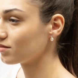 γυναικεία ασημένια σκουλαρίκια μαργαριτάρι SK21200203(a)