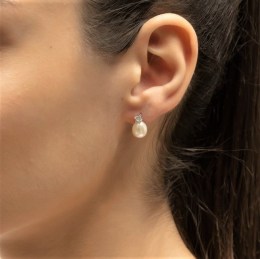 γυναικεία ασημένια σκουλαρίκια μαργαριτάρι SK21200203(b)