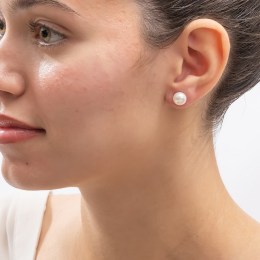 γυναικεία ασημένια σκουλαρίκια μαργαριτάρι SK21200336(a)