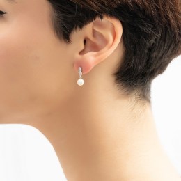 γυναικεία ασημένια σκουλαρίκια μαργαριτάρι SK21200347(α)