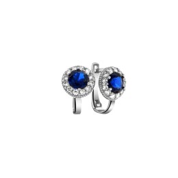 γυναικεία ασημένια σκουλαρίκια μπλε πέτρα SK21200260