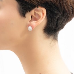 γυναικεία ασημένια σκουλαρίκια στρογγυλά SK21200353(α)