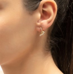 γυναικεία επίχρυσα ασημένια σκουλαρίκια ζιργκόν SK21100204(b)