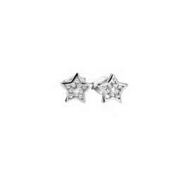 γυναικεία καρφωτά ασημένια σκουλαρίκια αστέρι SK21200284