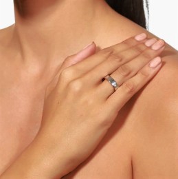 γυναικείο ασημένιο δαχτυλίδι λευκά ζιργκόν D21200098(b)