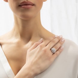 γυναικείο ασημένιο δαχτυλίδι λευκά ζιργκόν D21200180(a)