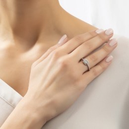 γυναικείο ασημένιο δαχτυλίδι λευκά ζιργκόν D21200210(b)
