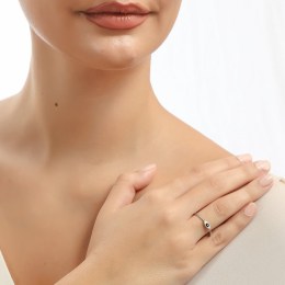 γυναικείο ασημένιο δαχτυλίδι ματάκι μαύρο D21200014(a)