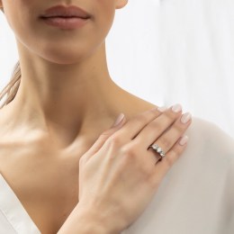 γυναικείο ασημένιο δαχτυλίδι μισόβερο D21200184(a)