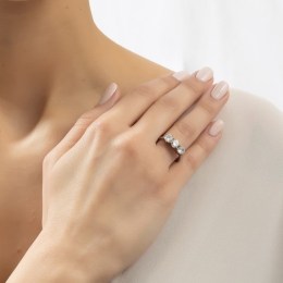 γυναικείο ασημένιο δαχτυλίδι μισόβερο D21200184(b)