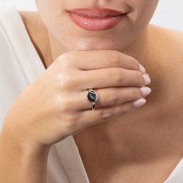 γυναικείο ασημένιο δαχτυλίδι οβάλ D21200249(a)