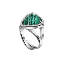 γυναικείο ασημένιο δαχτυλίδι πράσινο ζιργκόν D21200241