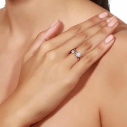 γυναικείο δαχτυλίδι ασημένιο διπλό κύκλους D21200042(b)