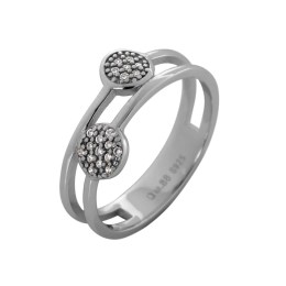 γυναικείο δαχτυλίδι ασημένιο διπλό κύκλους D21200042 
