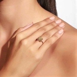 Γυναικείο δαχτυλίδι κίτρινο χρυσό καρδιές D11100529(b)