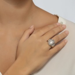 Γυναικείο δαχτυλίδι κίτρινο χρυσό παγιέτες D11100557(b)