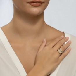Γυναικείο δαχτυλίδι κίτρινο χρυσό ζιργκόν D11100717(a)