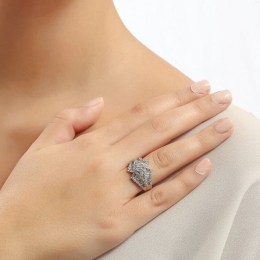 Γυναικείο δαχτυλίδι λευκόχρυσο παγιέτες D11200094(b)
