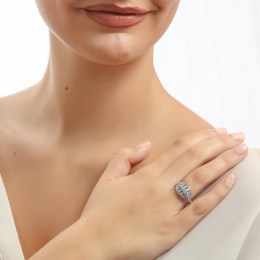 Γυναικείο δαχτυλίδι λευκόχρυσο ζιργκόν D11200028(a)