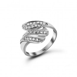 Γυναικείο δαχτυλίδι λευκόχρυσο ζιργκόν D11200402