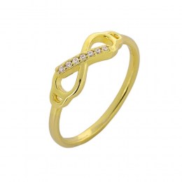 Γυναικείο επίχρυσο ασημένιο δαχτυλίδι άπειρο D21100043