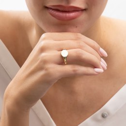 γυναικείο επίχρυσο ασημένιο δαχτυλίδι οβάλ D21100134(a)