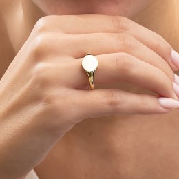 γυναικείο επίχρυσο ασημένιο δαχτυλίδι οβάλ D21100134(b)