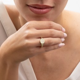 γυναικείο επίχρυσο ασημένιο δαχτυλίδι ζαγρέ D21100132(a)
