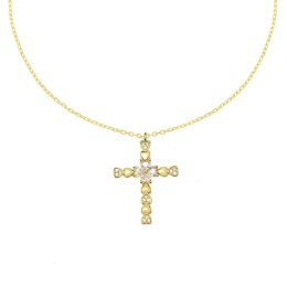γυναικείο επίχρυσο ασημένιο κολιέ σταυρός KL21100335