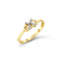 Γυναικείο κίτρινο χρυσό δαχτυλίδι φίλντισι D11100373
