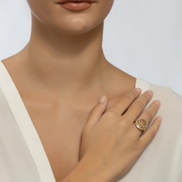 Γυναικείο κίτρινο χρυσό δαχτυλίδι κύκλος D11100669(a)