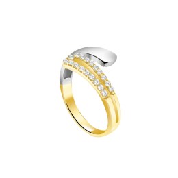 γυναικείο κίτρινο χρυσό δαχτυλίδι λευκόχρυσο D11400887