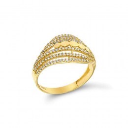 Γυναικείο κίτρινο χρυσό δαχτυλίδι ζιργκόν D11100012