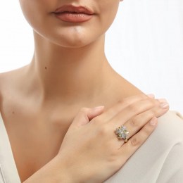 Γυναικείο κίτρινο χρυσό δαχτυλίδι ζιργκόν D11100363(a)