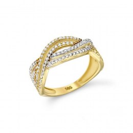 Γυναικείο κίτρινο χρυσό δαχτυλίδι ζιργκόν D11100542