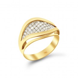 Γυναικείο κίτρινο χρυσό δαχτυλίδι ζιργκόν D11100660