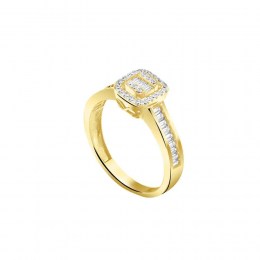 γυναικείο κίτρινο χρυσό δαχτυλίδι ζιργκόν D11100895