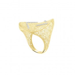 γυναικείο κίτρινο χρυσό δαχτυλίδι ζιργκόν D11400861