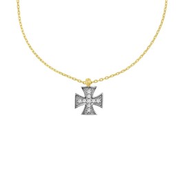 γυναικείο κίτρινο χρυσό κολιέ σταυρός KL11100507