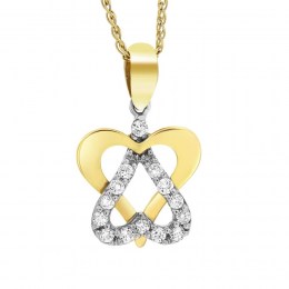 γυναικείο κίτρινο χρυσό κρεμαστό καρδιές KR11400102