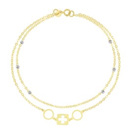 γυναικείο κίτρινο χρυσό βραχιόλι σταυρός BR11100590
