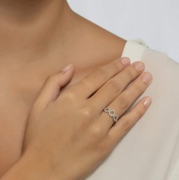 Γυναικείο λευκόχρυσο δαχτυλίδι δάκρυ D11200725(b)