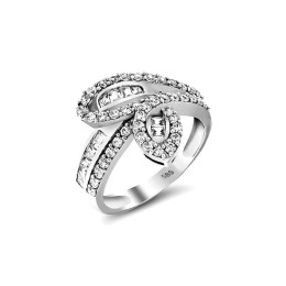 γυναικείο λευκόχρυσο δαχτυλίδι φύλλα D11200025